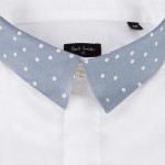 White Shirt with Contrast Collar